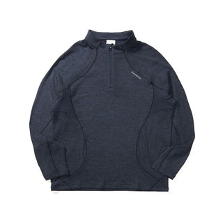 [Monterest] 3A Antibacterial Grid Fleece Half-Zip Tee