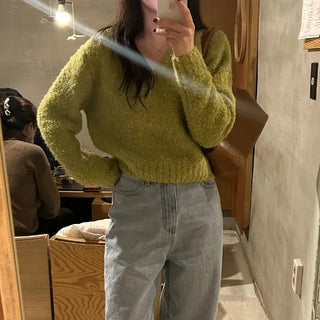 Cropped boucle knit