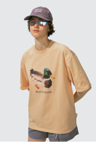 [Monterest] Ink Print Relaxed Fit Crewneck T-Shirt