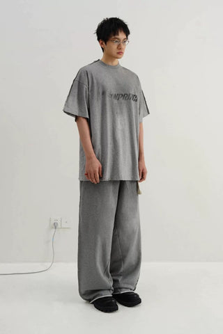 [MASONPRINCE] Graffiti Label Washed Cotton Tee