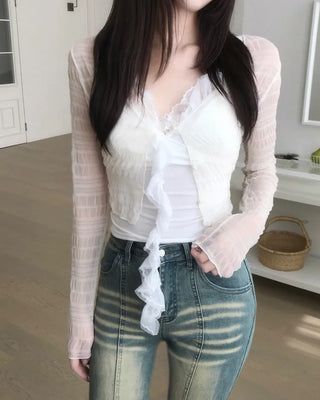 wrap lace sleeveless (3color)