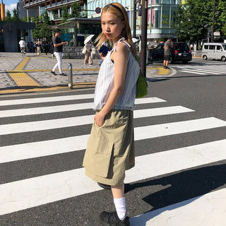 Striped button camisole