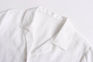 Draped short-sleeved shirt
