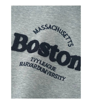 Lettering Two-Tone Hooded T-Shirt