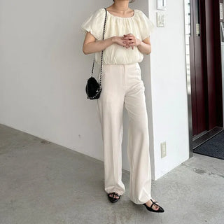 Chiffon shirred blouse