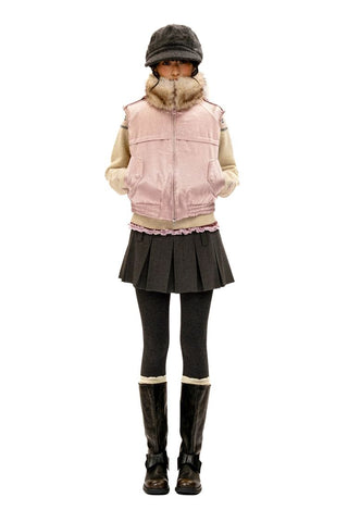 [Moromoro2] Fur Collar Aviator Vest &  Jacket