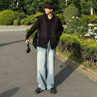 Summer sheer knit shirt