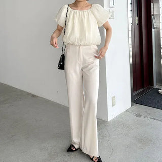 Chiffon shirred blouse