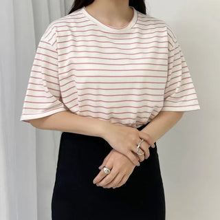 basic striped short sleeved tee