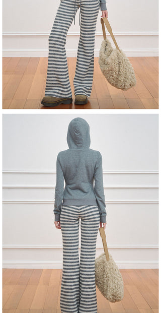 [NECY] Michelin Black Stripe Flared Pants