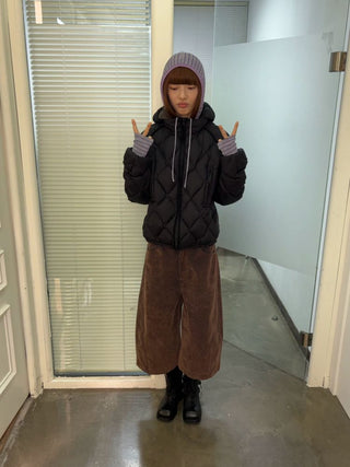 [NeverSeez] Flocked Cropped Wide Leg Jeans