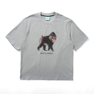 [Monterest] Ink Print Relaxed Fit Crewneck T-Shirt