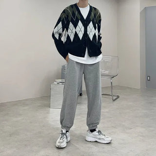 Argyle knit cardigan