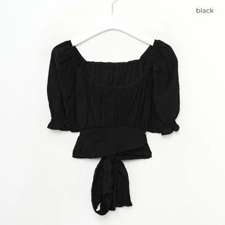Ribbon crop blouse