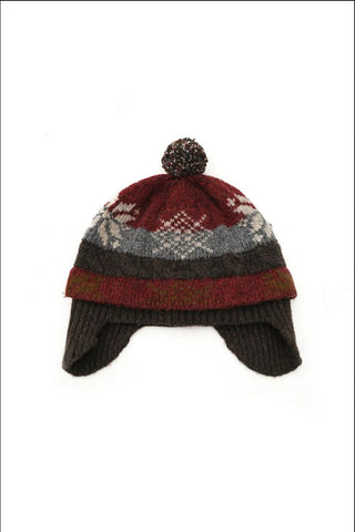 [MASONPRINCE] Fair Isle Cable Knit Winter Accessory Set