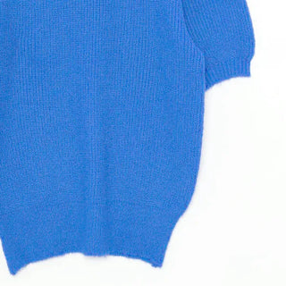 Puff-sleeve round knit