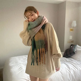 Colorful checkered scarf