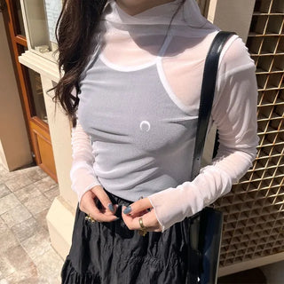 See-through turtleneck t-shirt