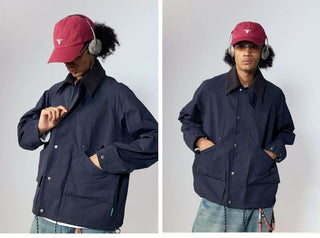 [Monterest] Corduroy Collar Multi-Pocket Field Jacket