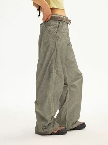 [Monterest] UPF50+ Washed Pleated Wide Pants