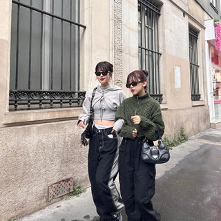 Pintuck cargo pants