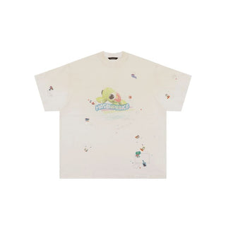 [MASONPRINCE] Turtle Print Rhinestone Cotton Tee