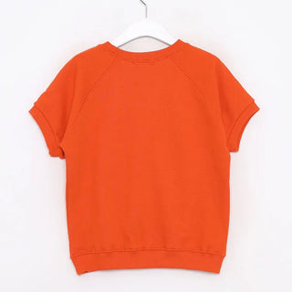 Raglan short-sleeved sweatshirt