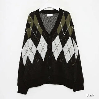 Argyle knit cardigan
