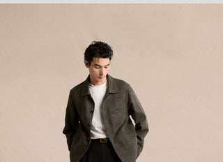 [CULTUM] Linen Blend Shirt Collar Jacket
