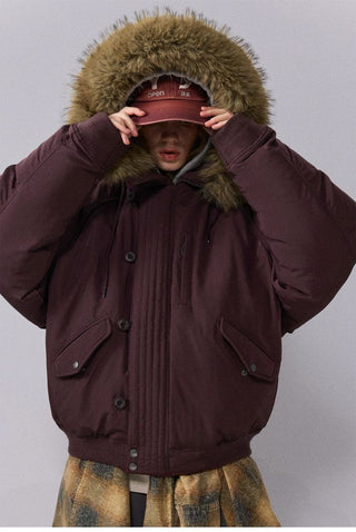 [Monterest] N2B Hooded Down Jacket with Fur Trim