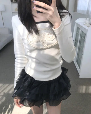 frill see-through skirt