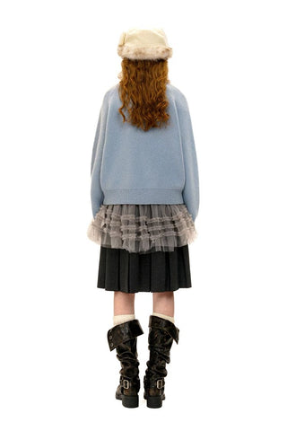 [Moromoro2] Bunny Snowflake Pearl Beaded  Sweater