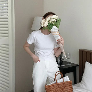 Cotton cropped t-shirt