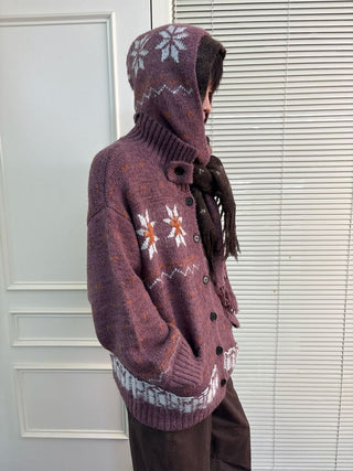 [NeverSeez] Fair Isle Wool Blend Cardigan