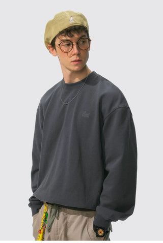 [Monterest] Relaxed Fit Logo Embroidered Sweatshirt