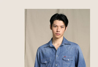 [CULTUM] Washed Cotton Western Denim Shirt