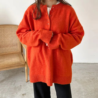 Button-up loose knit