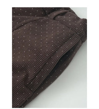 (2 colors) Brushed back polka dot wide pants