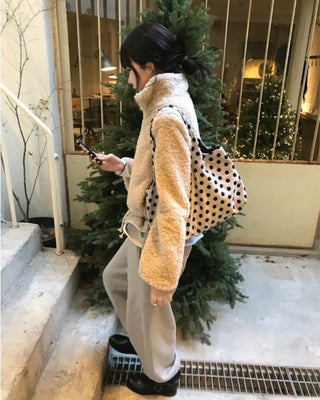 high neck fur zip-up (3color)