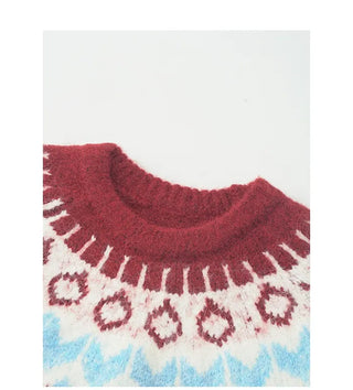 Nordic Pattern Round Neck Knit