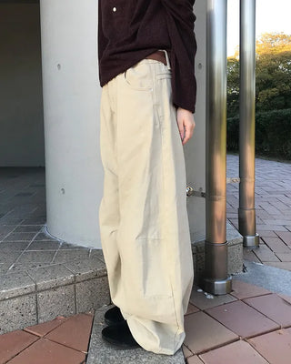 Balloon Cotton Wide Pants