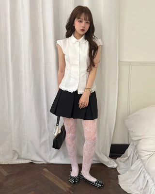 [1st Re-release] (ORIGINAL) Lace Ribbon Slim Blouse