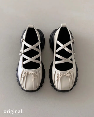 Platform Mary Jane Ribbon Platform Loafer Sneakers (2 colors)