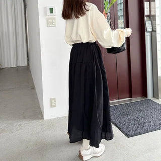 Shirred long skirt