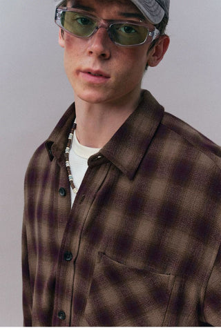 [Monterest] Oversized Yarn-Dyed Plaid Shirt