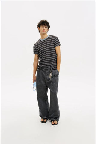[MASONPRINCE] Reverse Seam Striped Tee