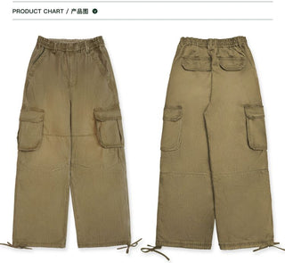 [Moromoro2] Gradient Washed Wide Leg Cargo  Pants