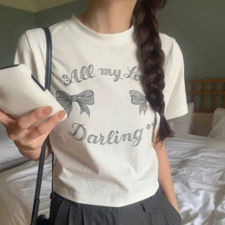 Allmylove Lettering Cropped T-Shirt