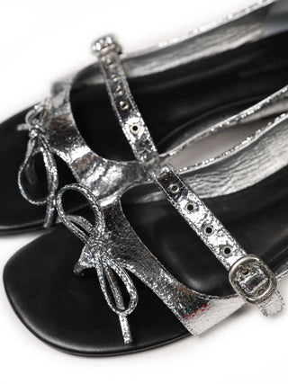 [moromoro2] Leather Bow Ballet Sandals