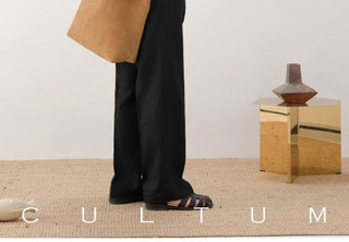 [CULTUM] Linen Drawstring Trousers
